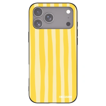 Picasee Apple iPhone 17 Pro Max Hülle - Schwarzes Silikon - Lines lemon