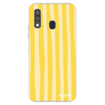 Picasee Samsung Galaxy A40 A405F Hülle - Transparentes Silikon - Lines lemon