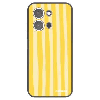 Picasee Xiaomi Redmi 15C 5G Hülle - Schwarzes Silikon - Lines lemon
