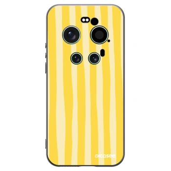 Picasee Xiaomi 17 Ultra Hülle - Schwarzes Silikon - Lines lemon