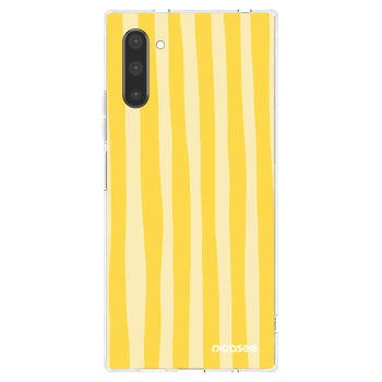 Picasee Samsung Galaxy Note 10 N970F Hülle - Transparentes Silikon - Lines lemon
