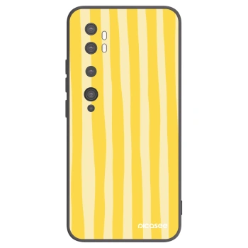 Picasee Xiaomi Mi Note 10 (Pro) Hülle - Schwarzes Silikon - Lines lemon