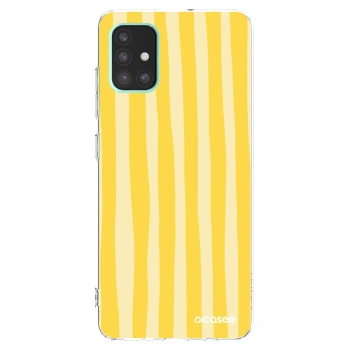 Picasee Samsung Galaxy A51 A515F Hülle - Transparentes Silikon - Lines lemon