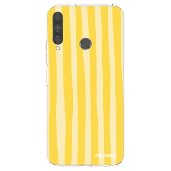 Picasee Huawei P40 Lite E Hülle - Transparentes Silikon - Lines lemon