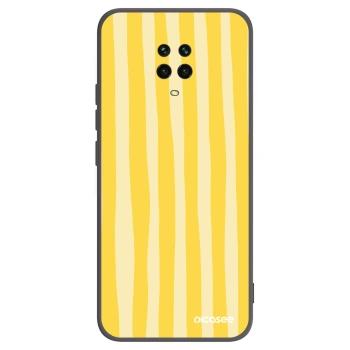Picasee Xiaomi Redmi Note 9 Pro Hülle - Schwarzes Silikon - Lines lemon