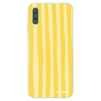 Picasee Samsung Galaxy A30s A307F Hülle - Transparentes Silikon - Lines lemon