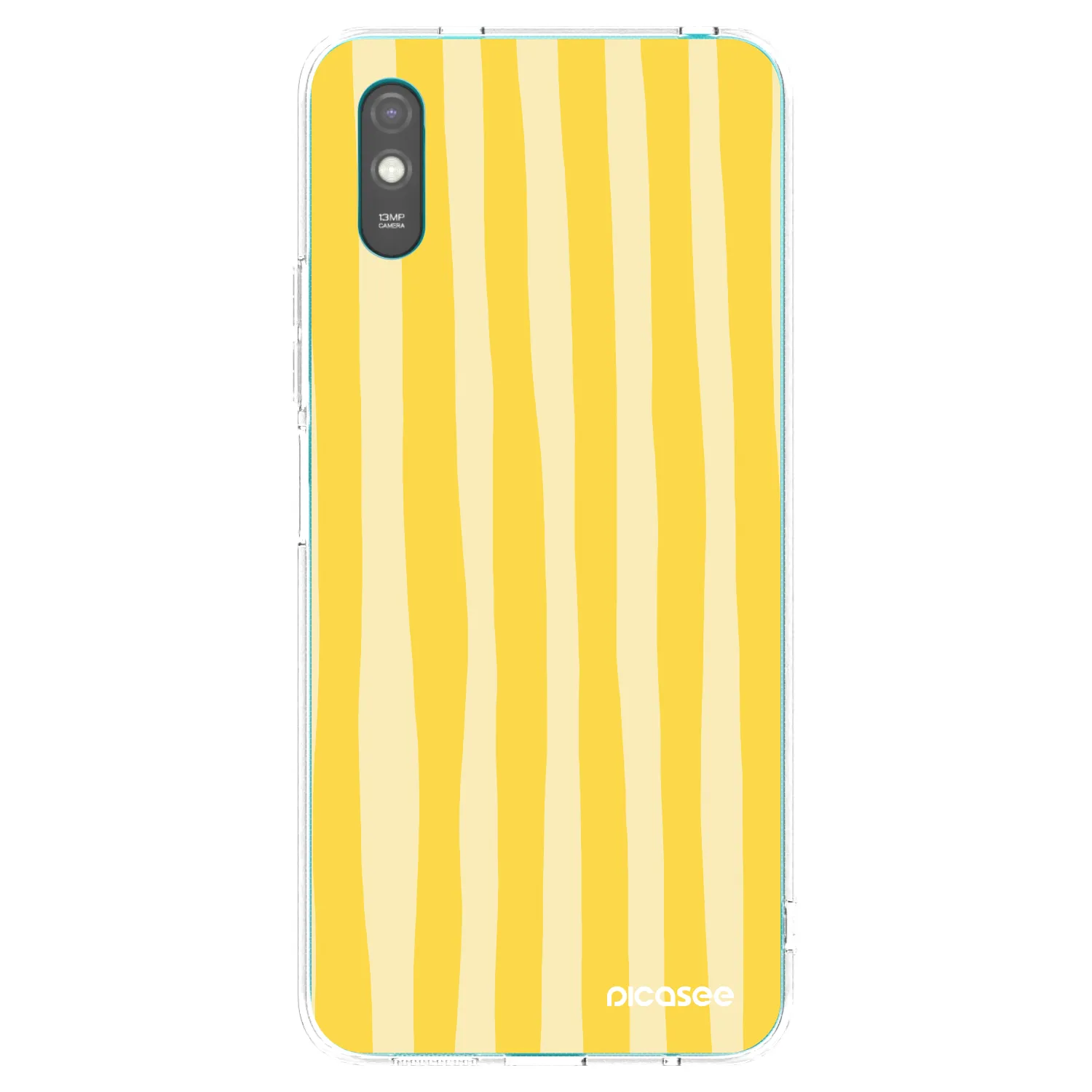 Picasee Xiaomi Redmi 9A Hülle - Transparentes Silikon - Lines lemon