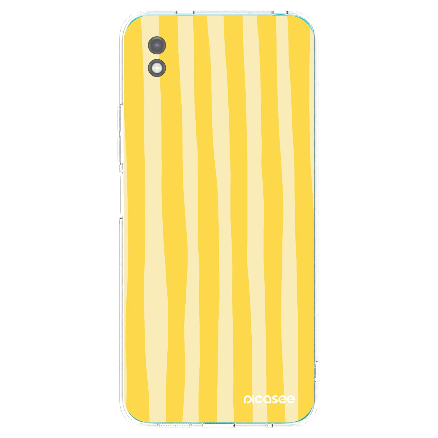 Picasee Xiaomi Redmi 9A Hülle - Schwarzes Silikon - Lines lemon