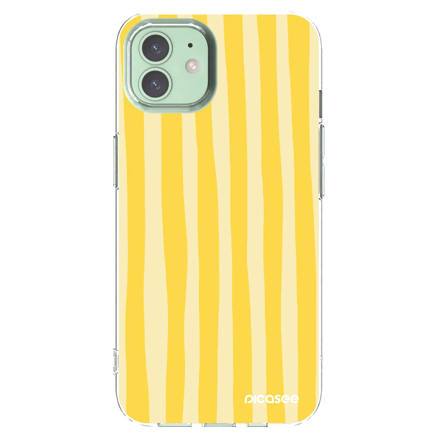 Picasee Apple iPhone 12 Pro Hülle - Transparentes Silikon - Lines lemon
