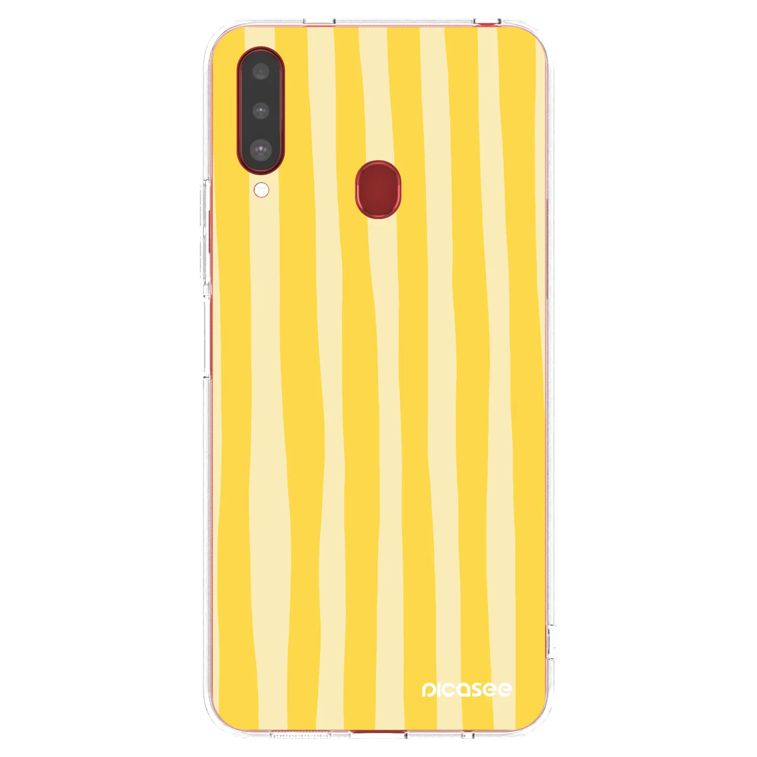 Picasee Samsung Galaxy A20s Hülle - Transparentes Silikon - Lines lemon