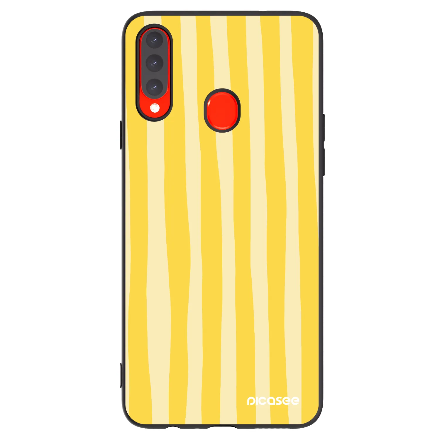 Picasee Samsung Galaxy A20s Hülle - Schwarzes Silikon - Lines lemon