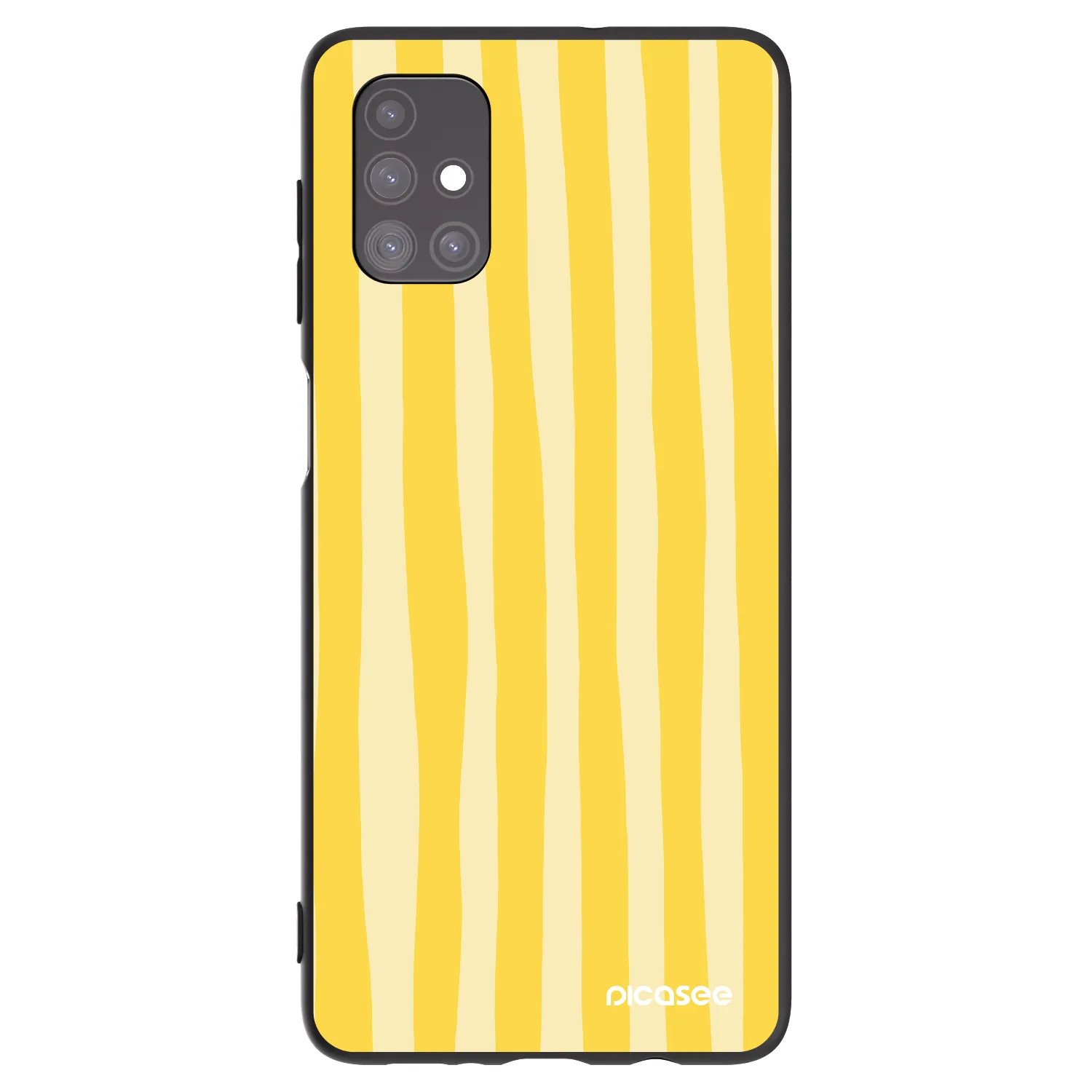 Picasee Samsung Galaxy M51 M515F Hülle - Schwarzes Silikon - Lines lemon