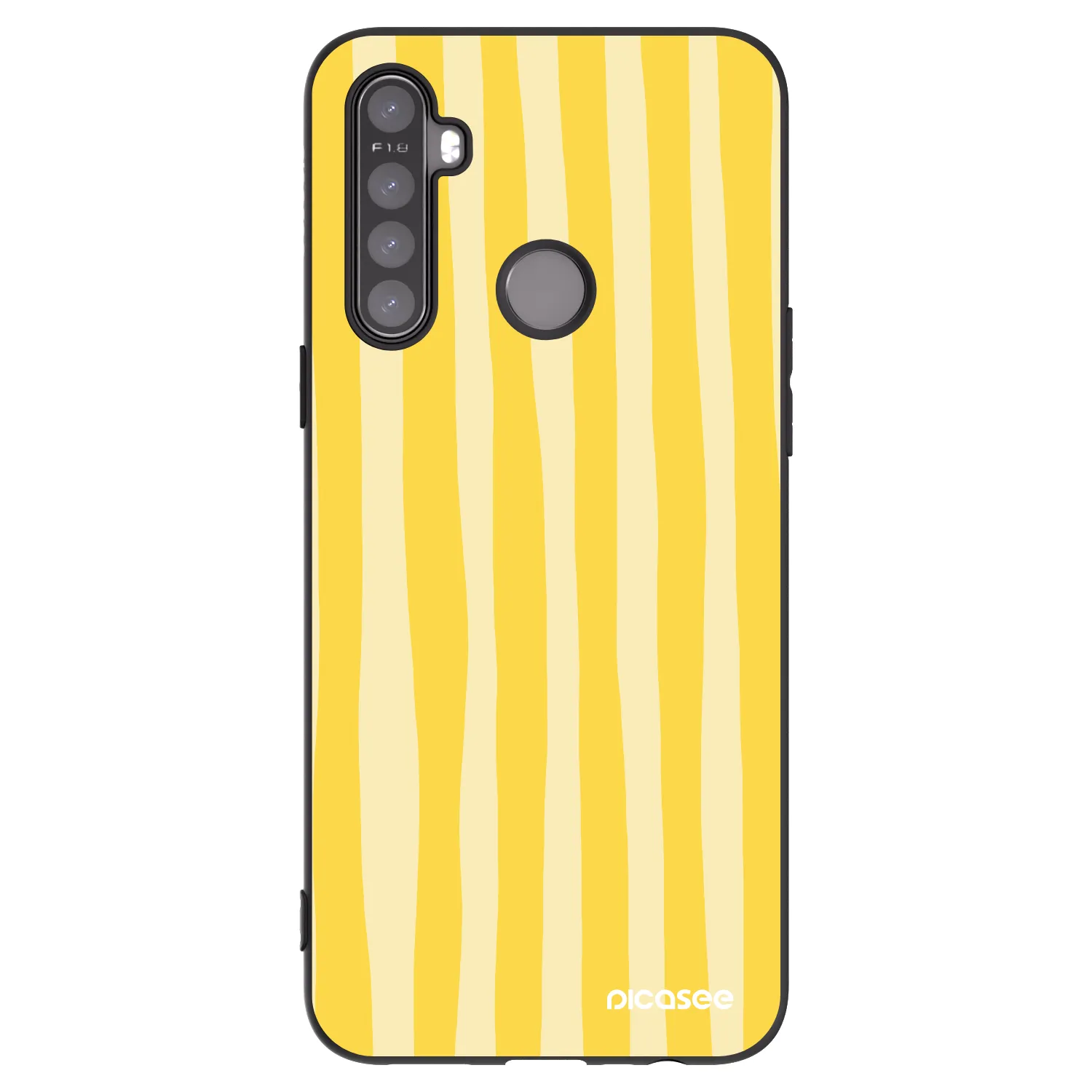 Picasee Realme 5 Hülle - Schwarzes Silikon - Lines lemon