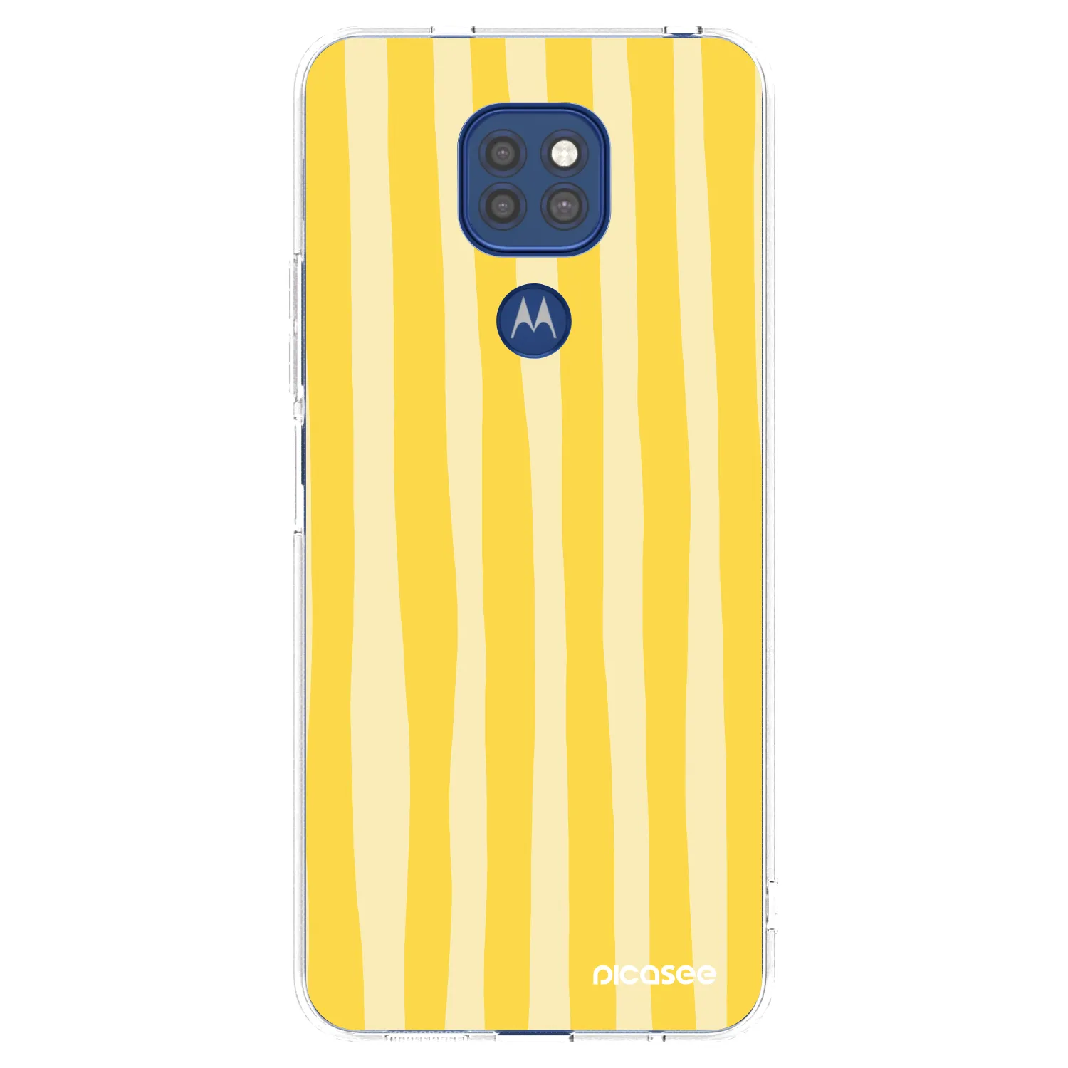 Picasee Motorola Moto G9 Play Hülle - Transparentes Silikon - Lines lemon