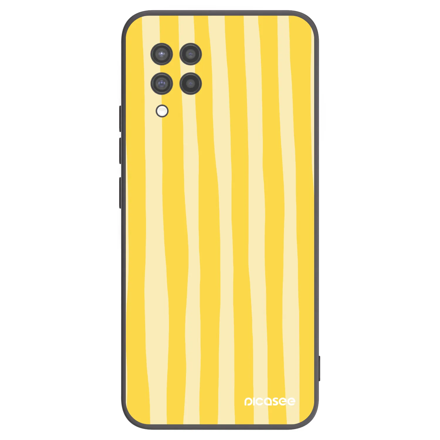 Picasee Samsung Galaxy A42 A426B Hülle - Schwarzes Silikon - Lines lemon