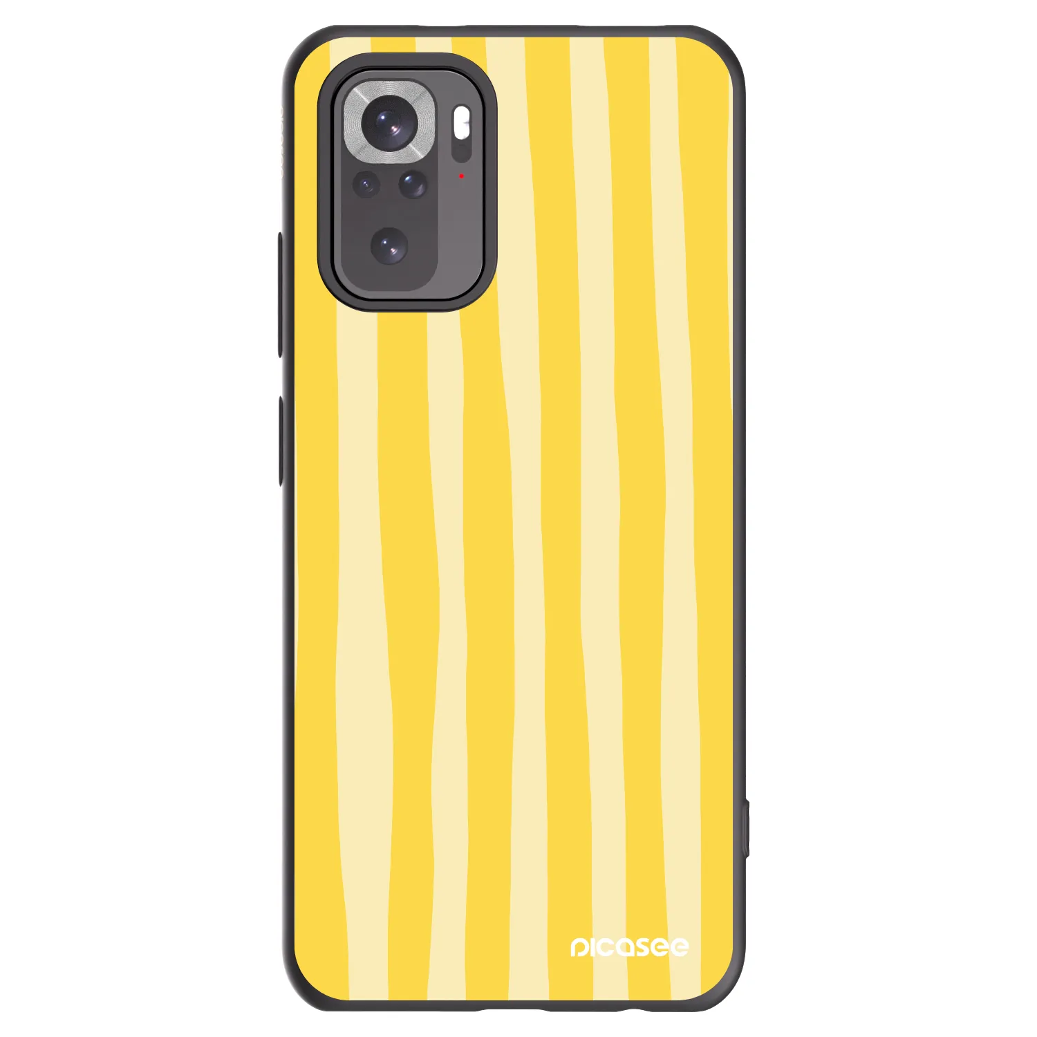 Picasee Xiaomi Redmi Note 10S Hülle - Schwarzes Silikon - Lines lemon