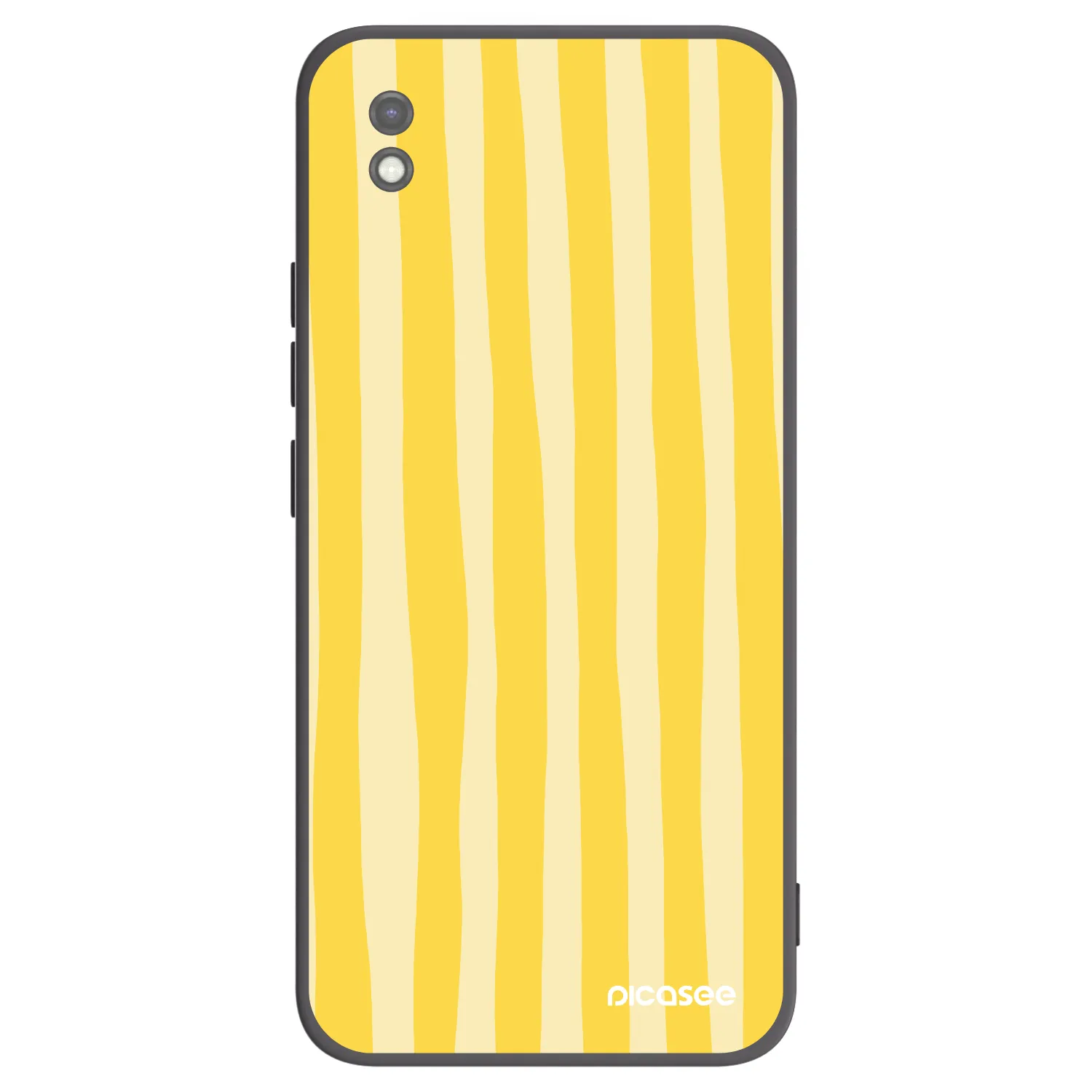 Picasee Xiaomi Redmi 9AT Hülle - Schwarzes Silikon - Lines lemon