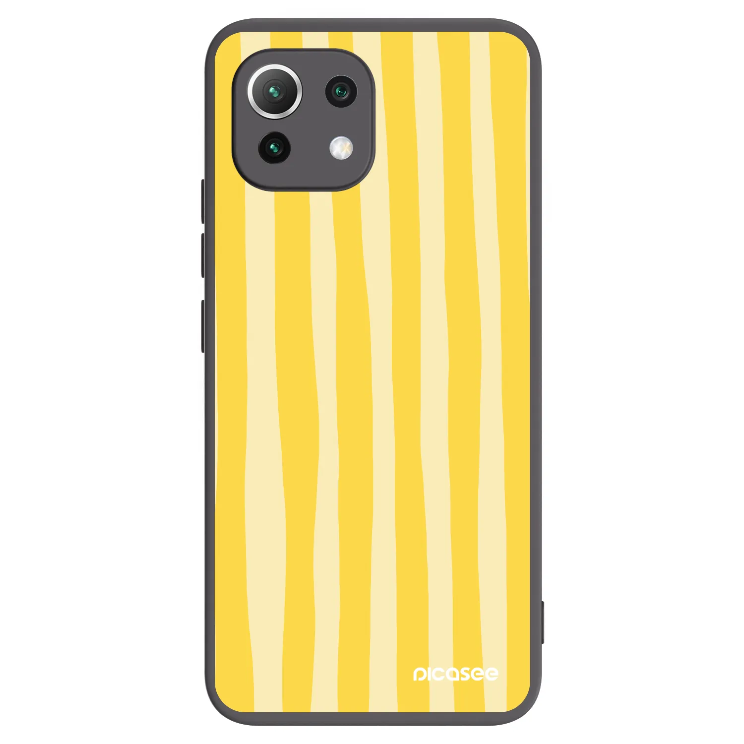 Picasee Xiaomi Mi 11 Lite Hülle - Schwarzes Silikon - Lines lemon