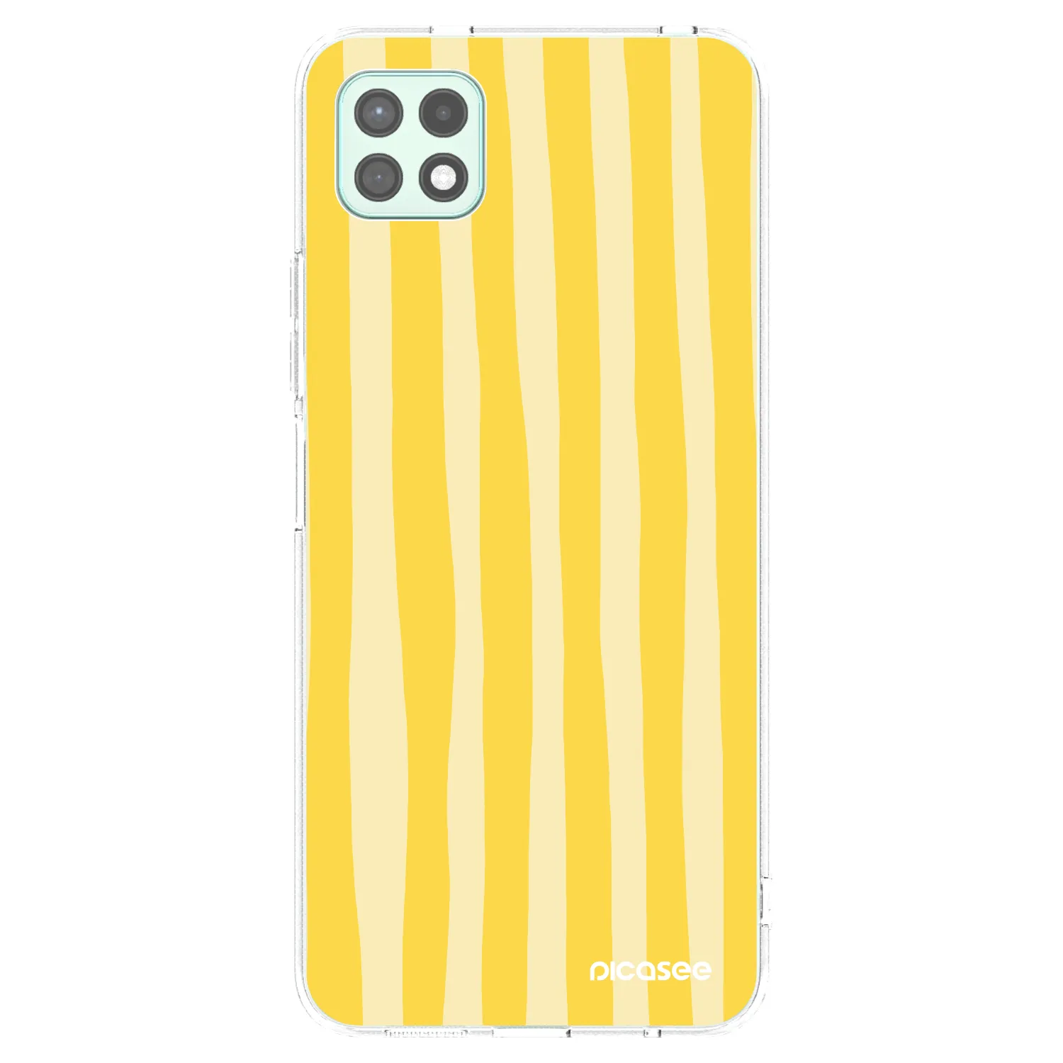 Picasee Samsung Galaxy A22 A226B 5G Hülle - Transparentes Silikon - Lines lemon
