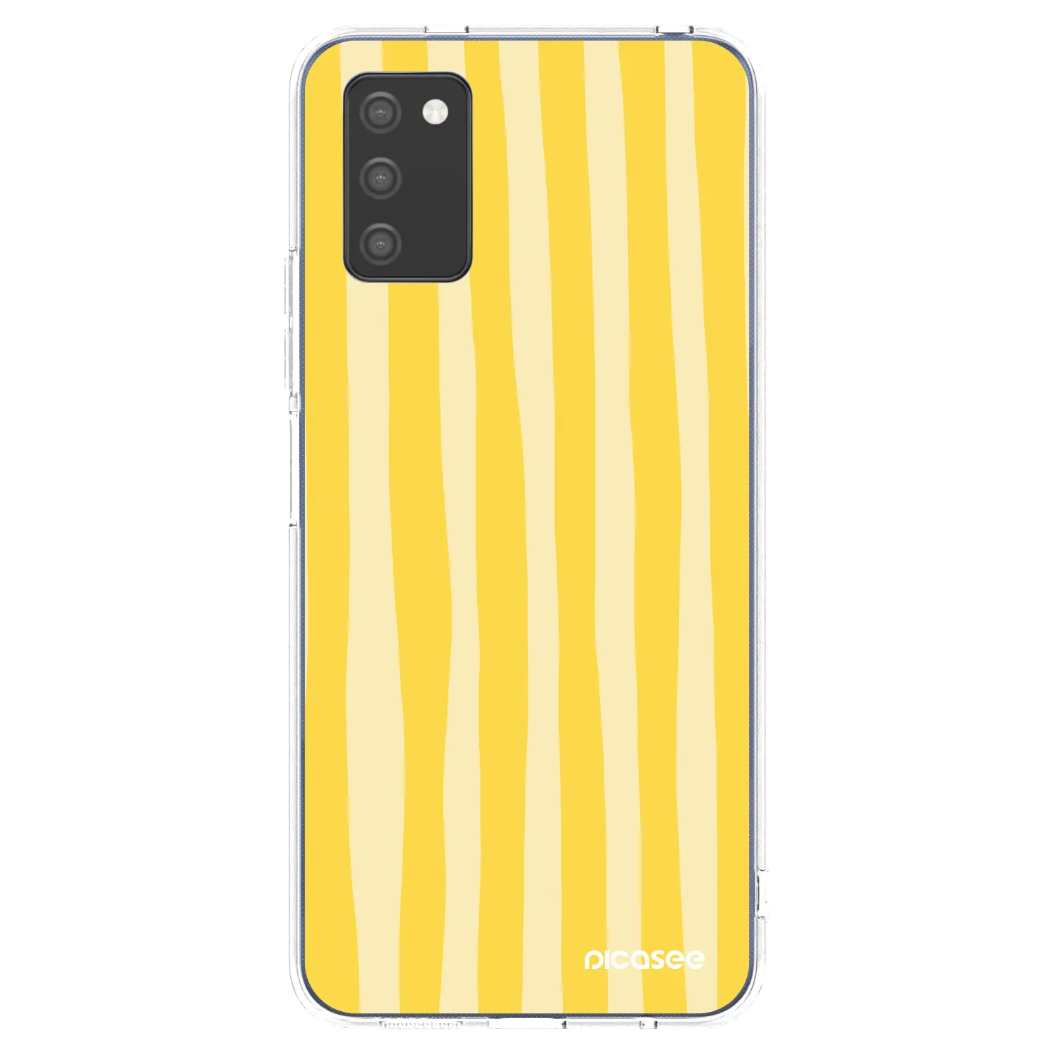Picasee Samsung Galaxy A02s A025G Hülle - Transparentes Silikon - Lines lemon