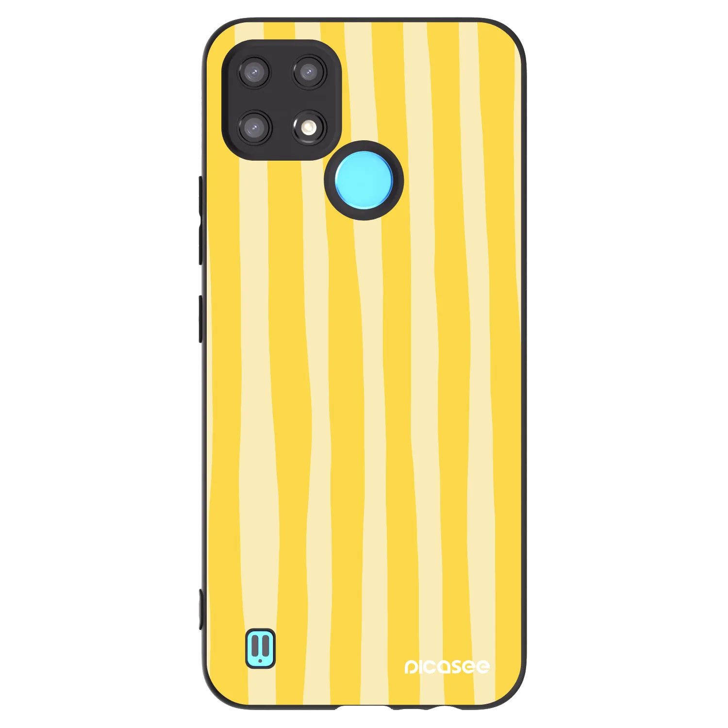Picasee Realme C21 Hülle - Schwarzes Silikon - Lines lemon