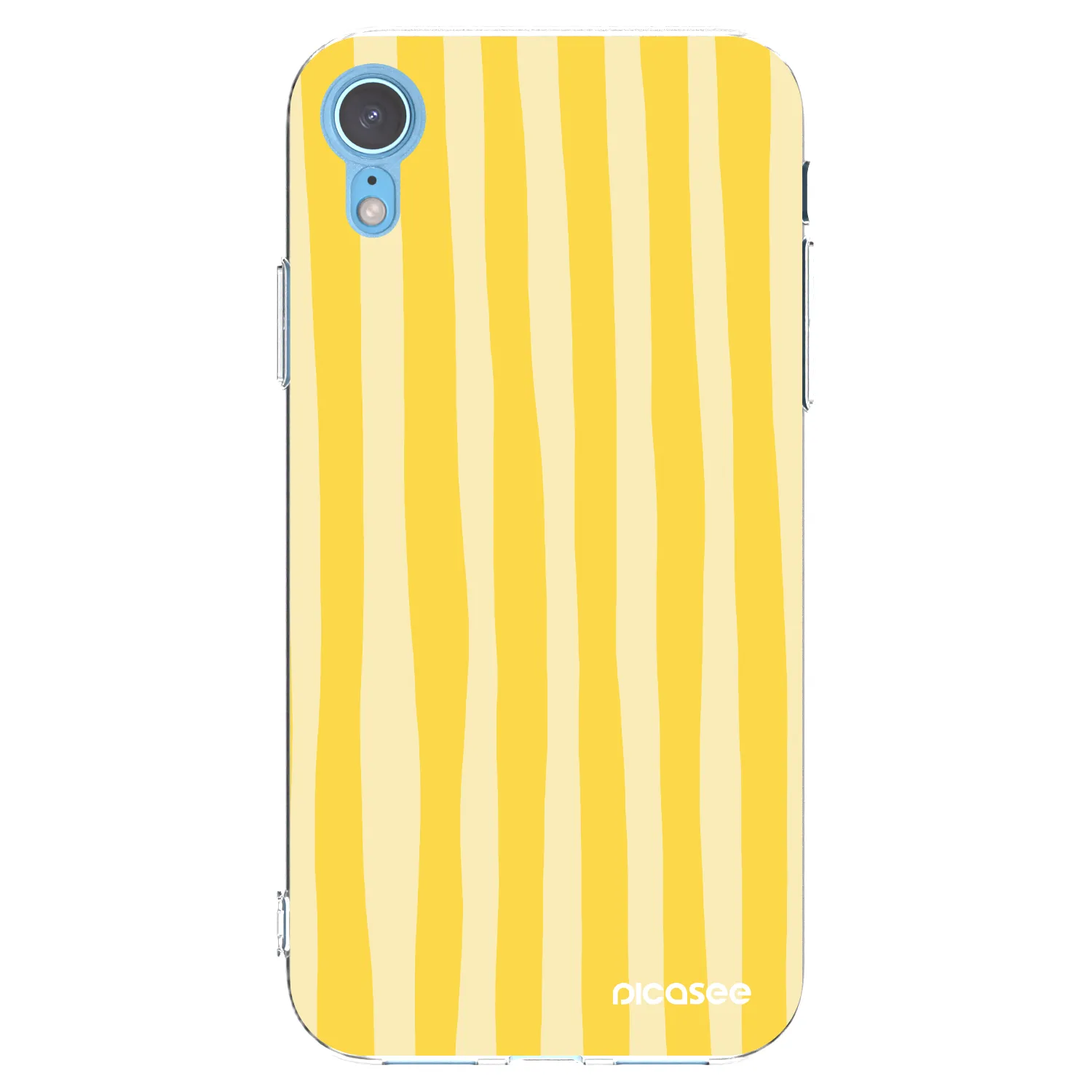 Picasee Apple iPhone XR Hülle - Transparentes Silikon - Lines lemon