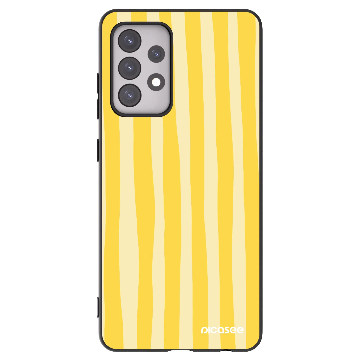 Picasee Samsung Galaxy A52s 5G A528B Hülle - Schwarzes Silikon - Lines lemon