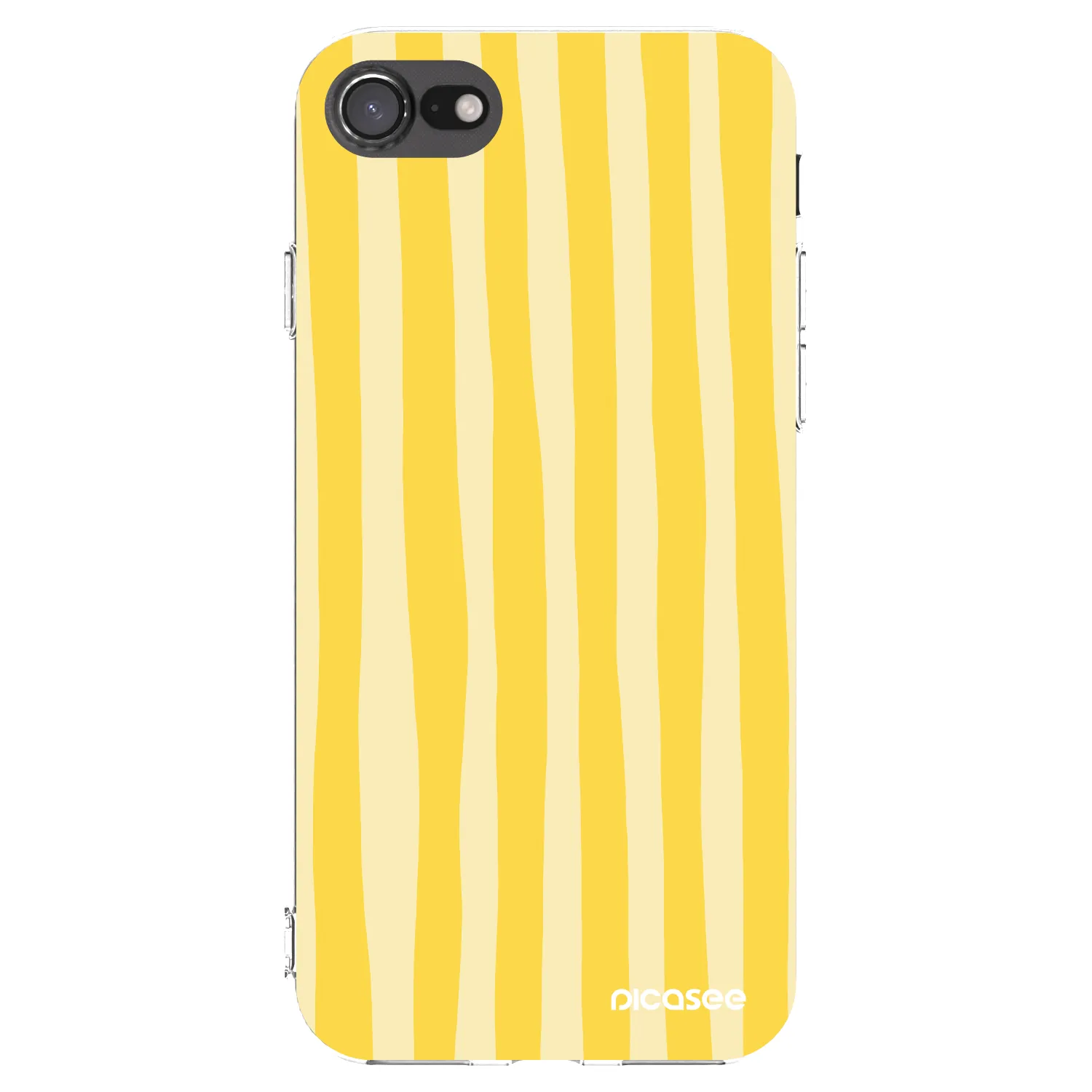 Picasee Apple iPhone SE 2022 Hülle - Transparentes Silikon - Lines lemon