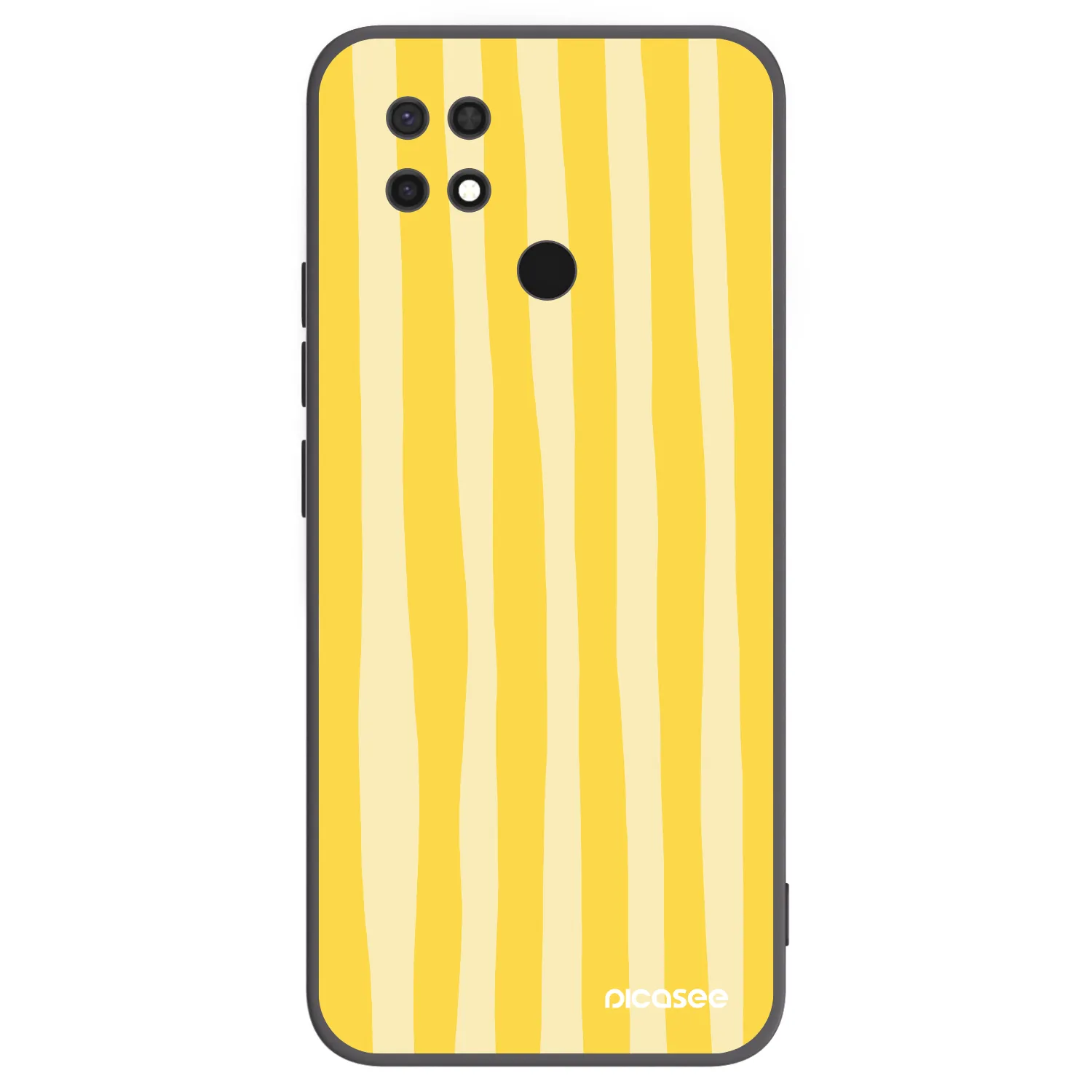 Picasee Xiaomi Redmi 10C Hülle - Schwarzes Silikon - Lines lemon