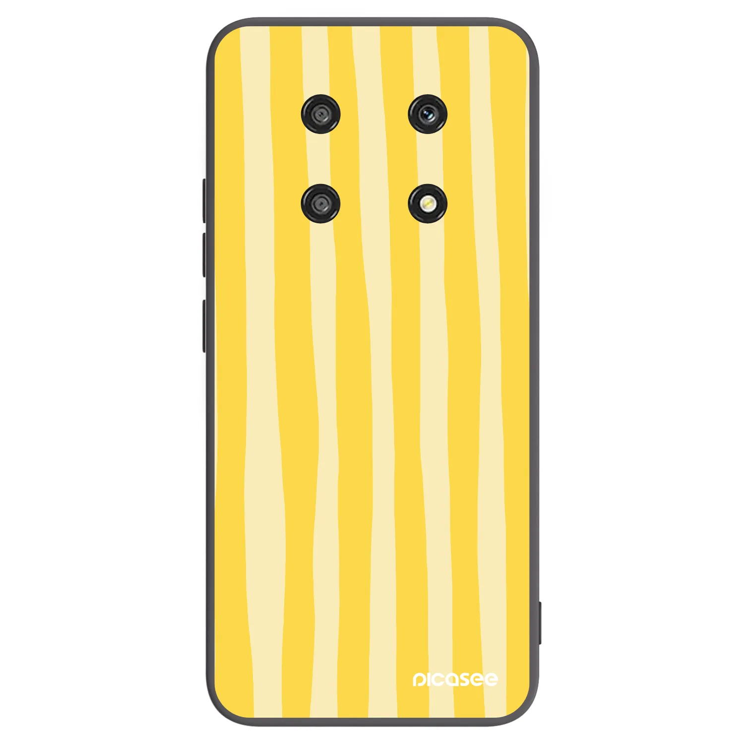 Picasee Honor Magic4 Lite 5G Hülle - Schwarzes Silikon - Lines lemon