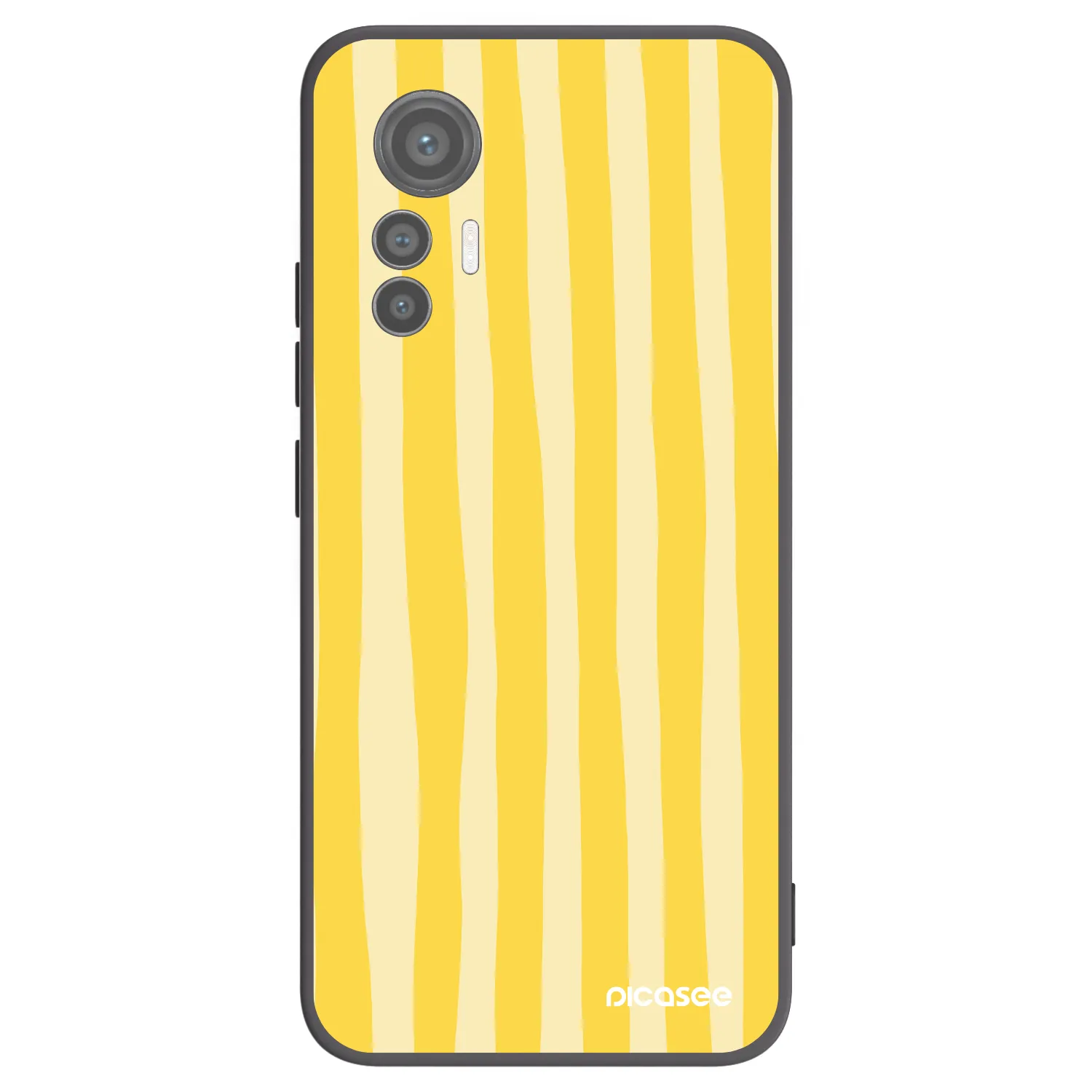 Picasee Xiaomi 12 Lite Hülle - Schwarzes Silikon - Lines lemon