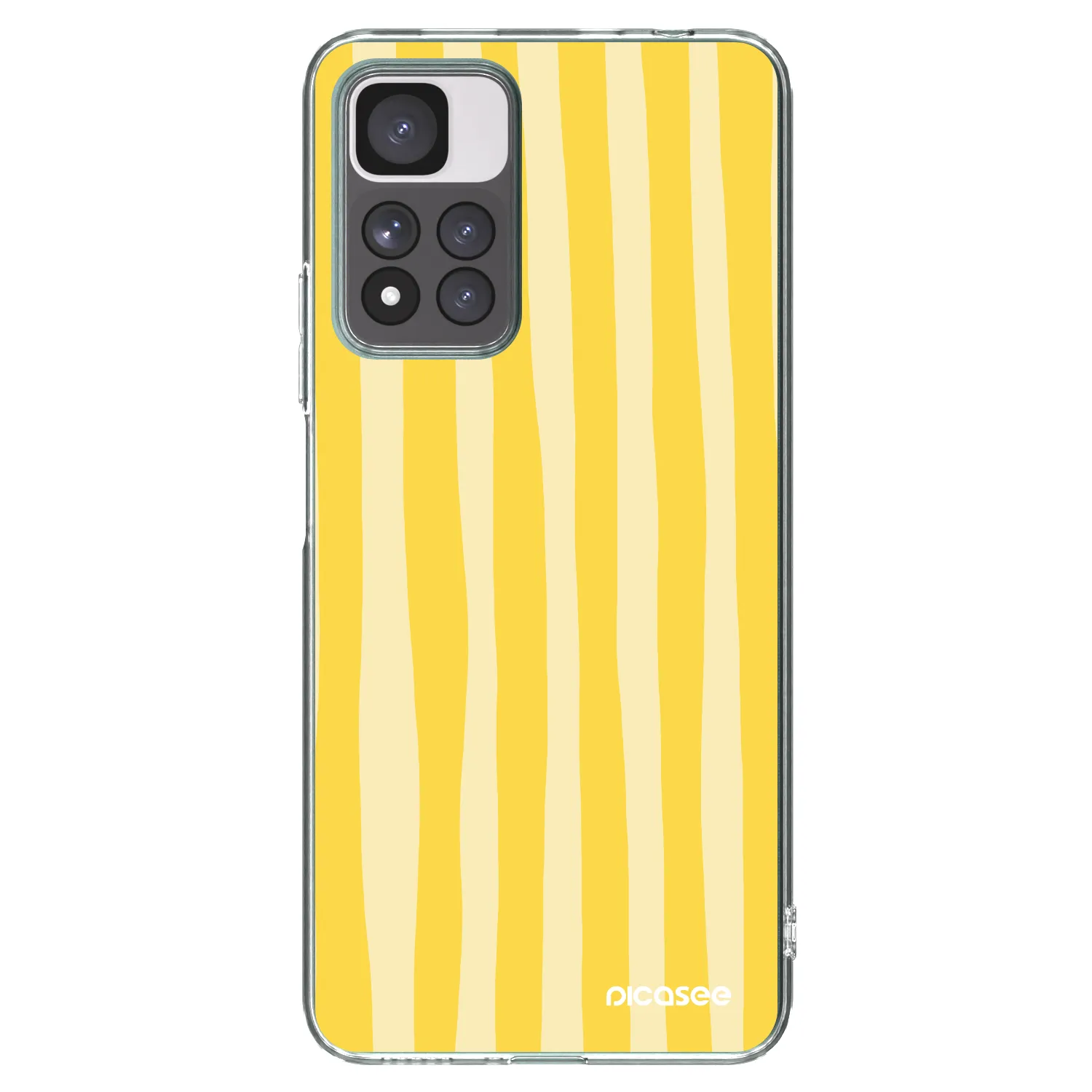 Picasee Xiaomi Redmi Note 11 Pro+ 5G Hülle - Transparentes Silikon - Lines lemon