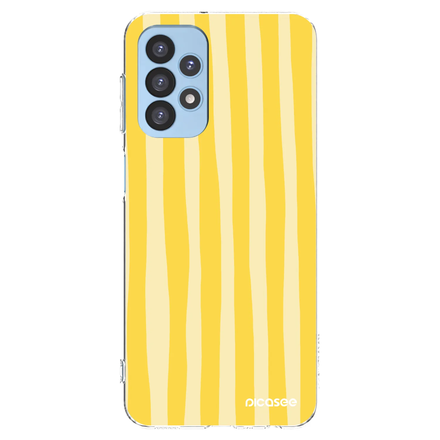 Picasee Samsung Galaxy A23 A235F 4G Hülle - Transparentes Silikon - Lines lemon