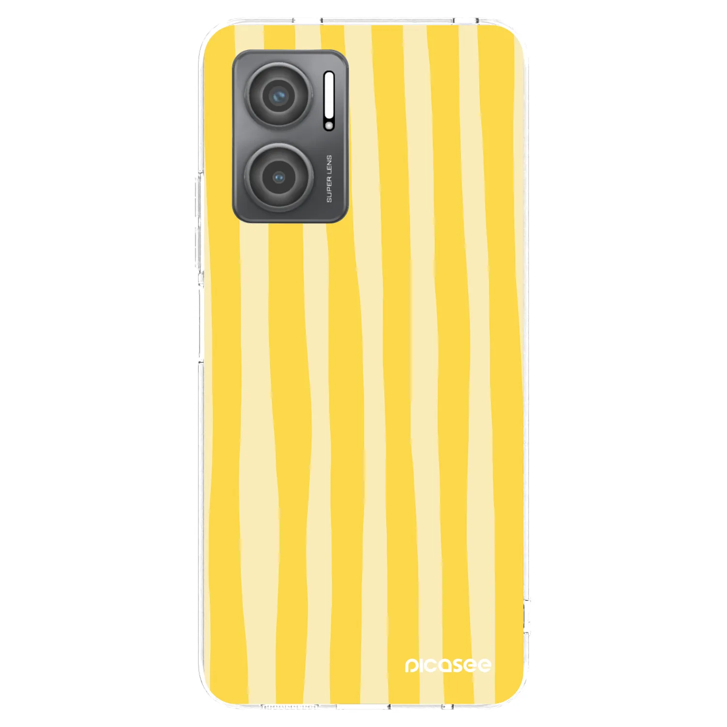 Picasee Xiaomi Redmi 10 5G Hülle - Transparentes Silikon - Lines lemon