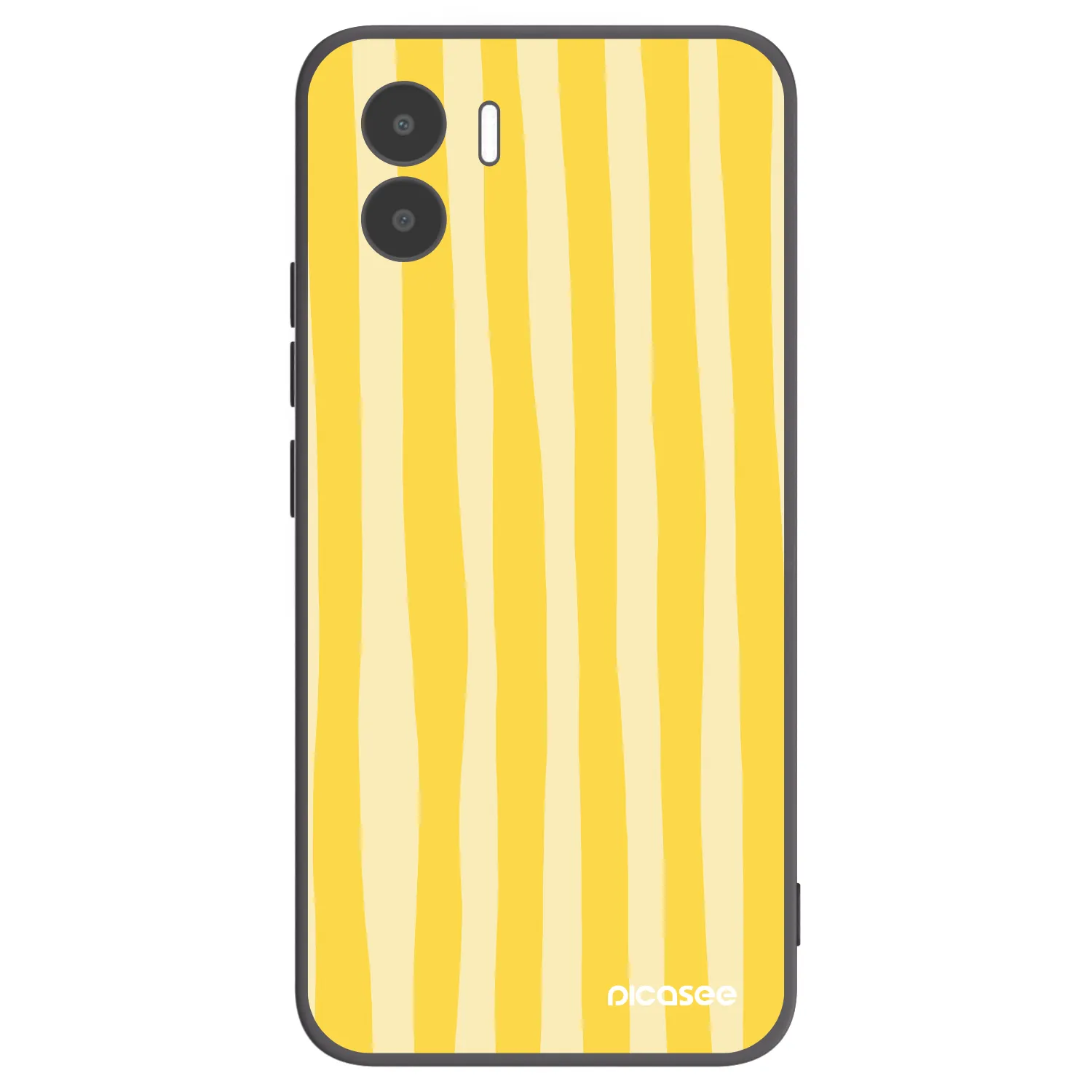 Picasee Xiaomi Redmi A1 Hülle - Schwarzes Silikon - Lines lemon