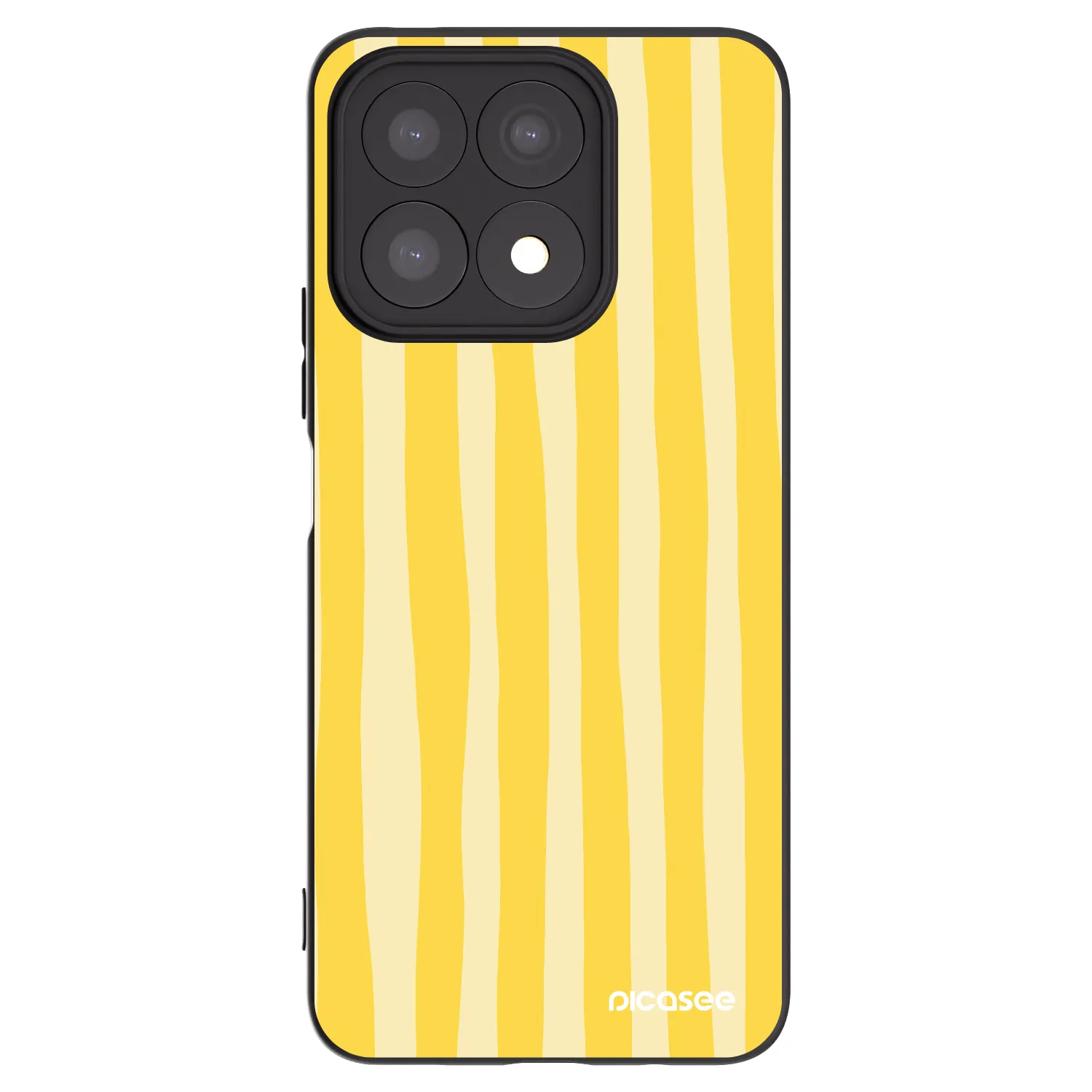Picasee Honor X8a Hülle - Schwarzes Silikon - Lines lemon