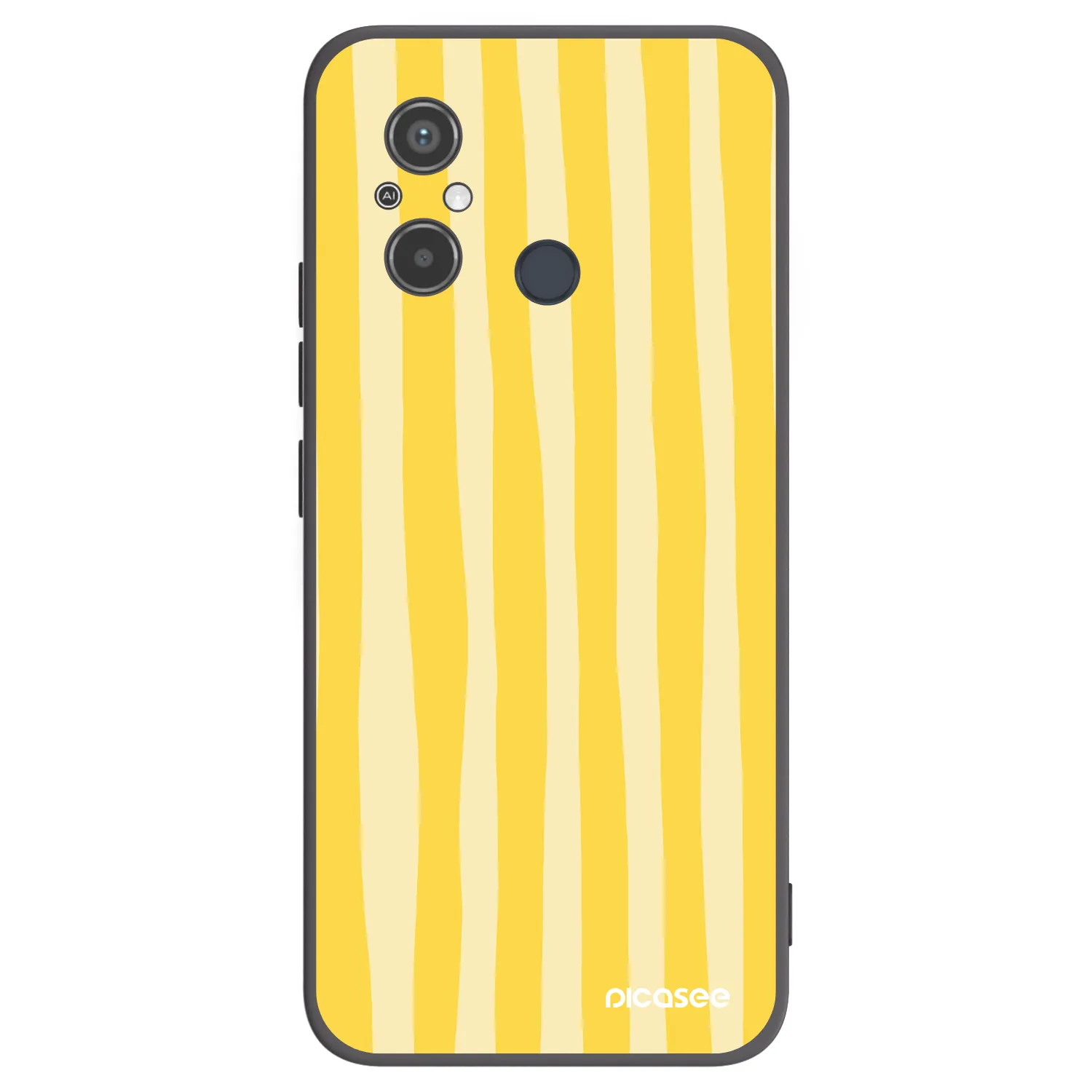 Picasee Xiaomi Redmi 12C Hülle - Schwarzes Silikon - Lines lemon