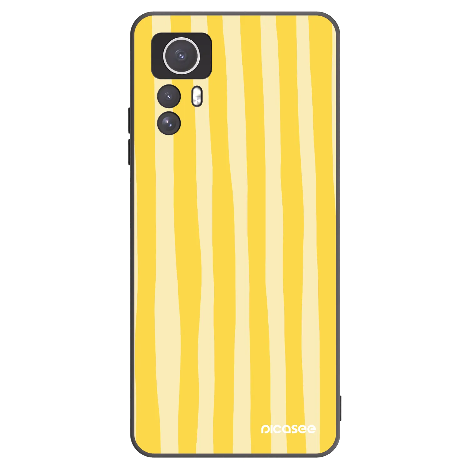 Picasee Xiaomi Redmi Note 12S Hülle - Schwarzes Silikon - Lines lemon