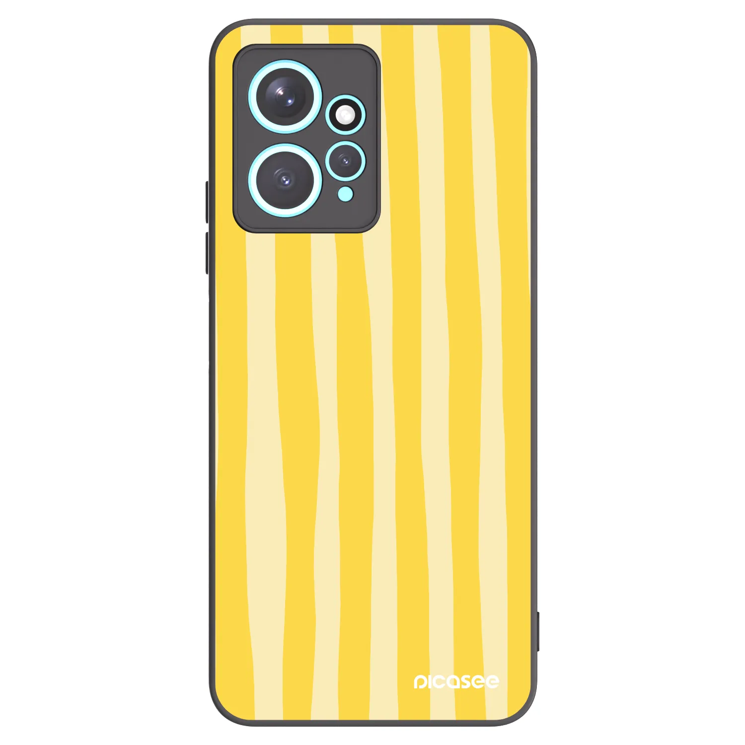Picasee Xiaomi Redmi Note 12 4G Hülle - Schwarzes Silikon - Lines lemon