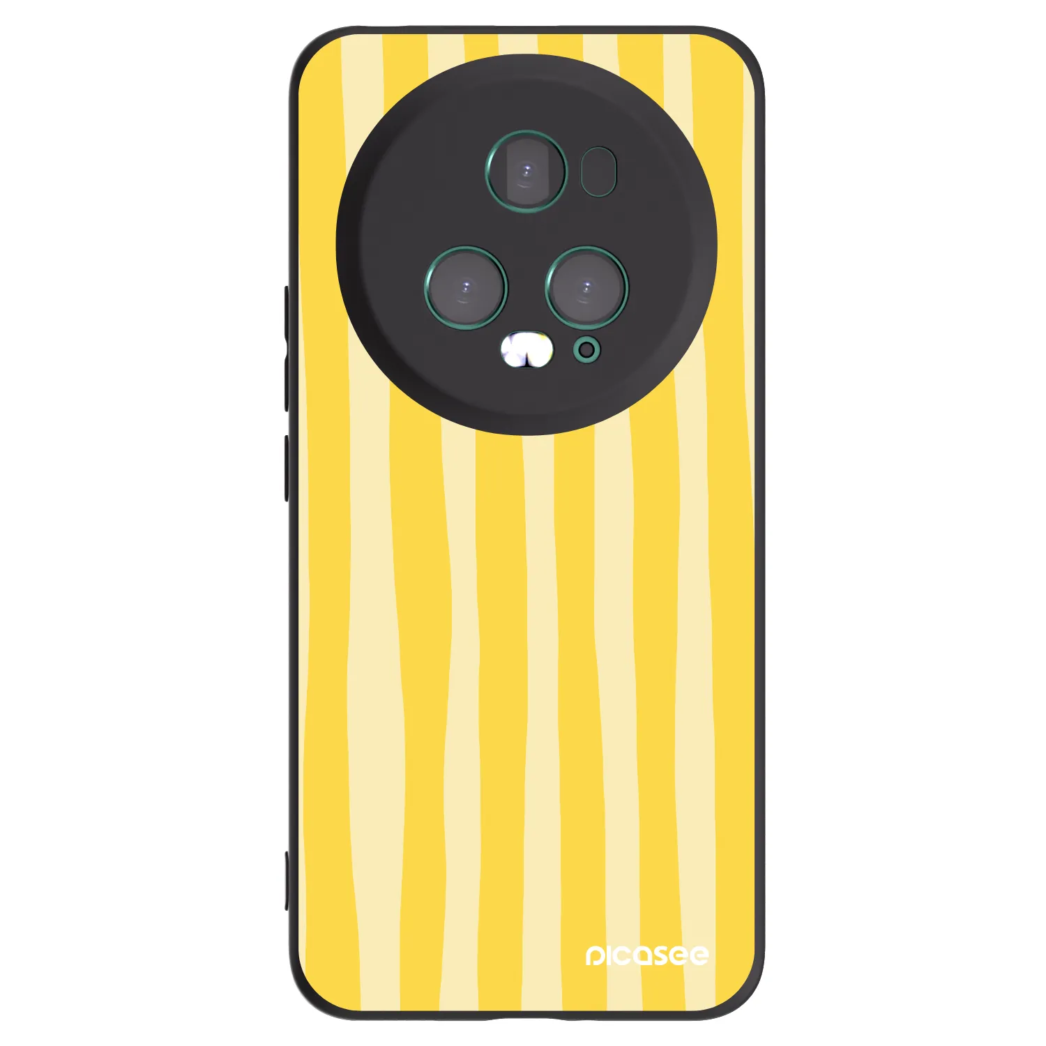 Picasee Honor Magic5 Pro Hülle - Schwarzes Silikon - Lines lemon
