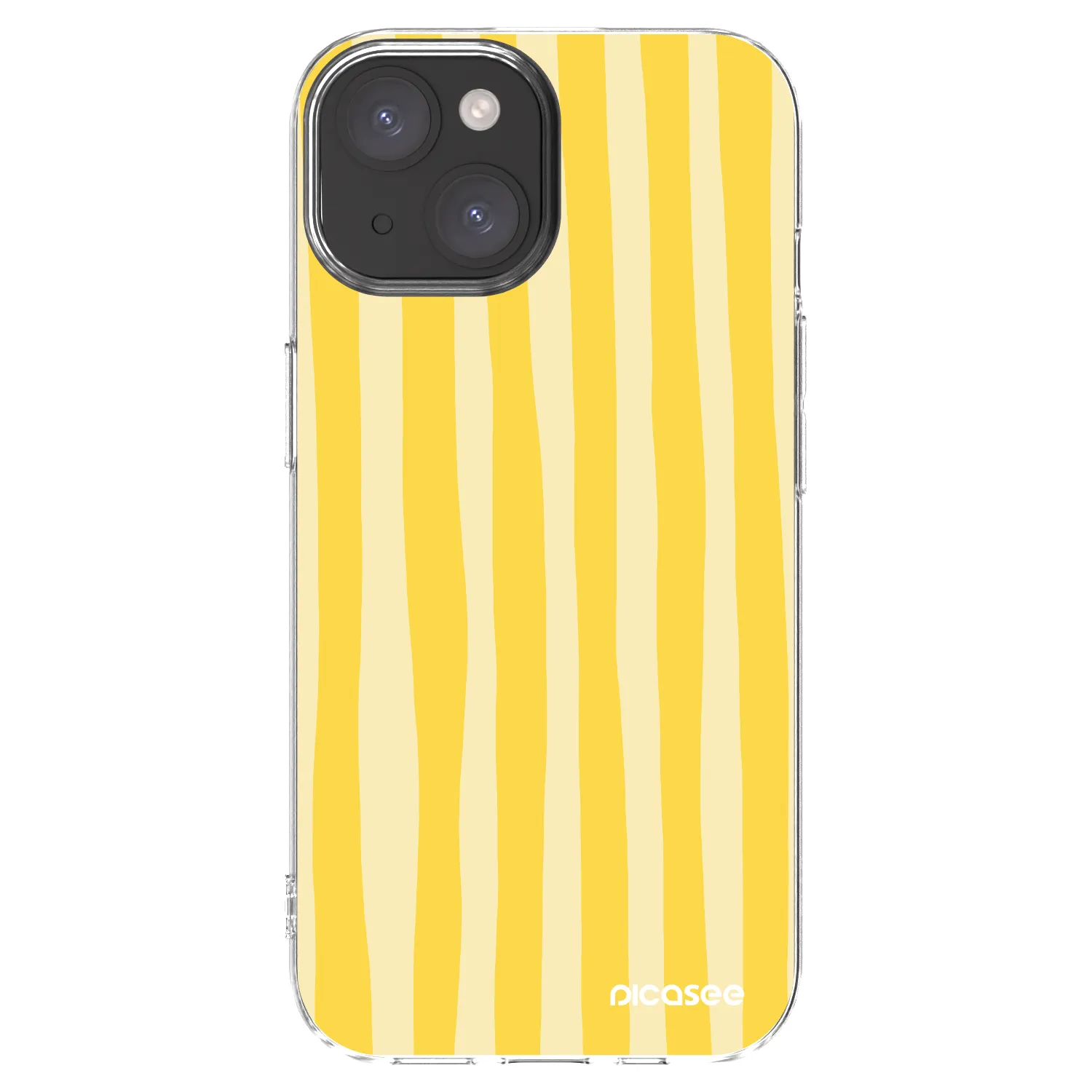 Picasee Apple iPhone 15 Hülle - Transparentes Silikon - Lines lemon