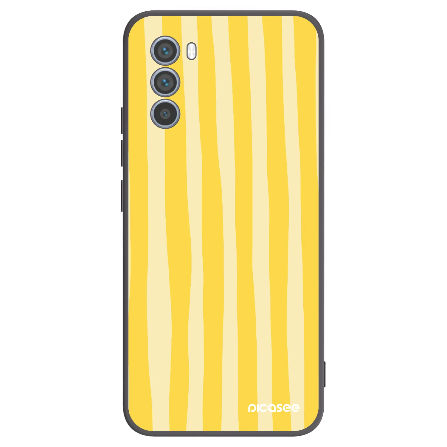 Picasee Motorola Moto G62 Hülle - Schwarzes Silikon - Lines lemon