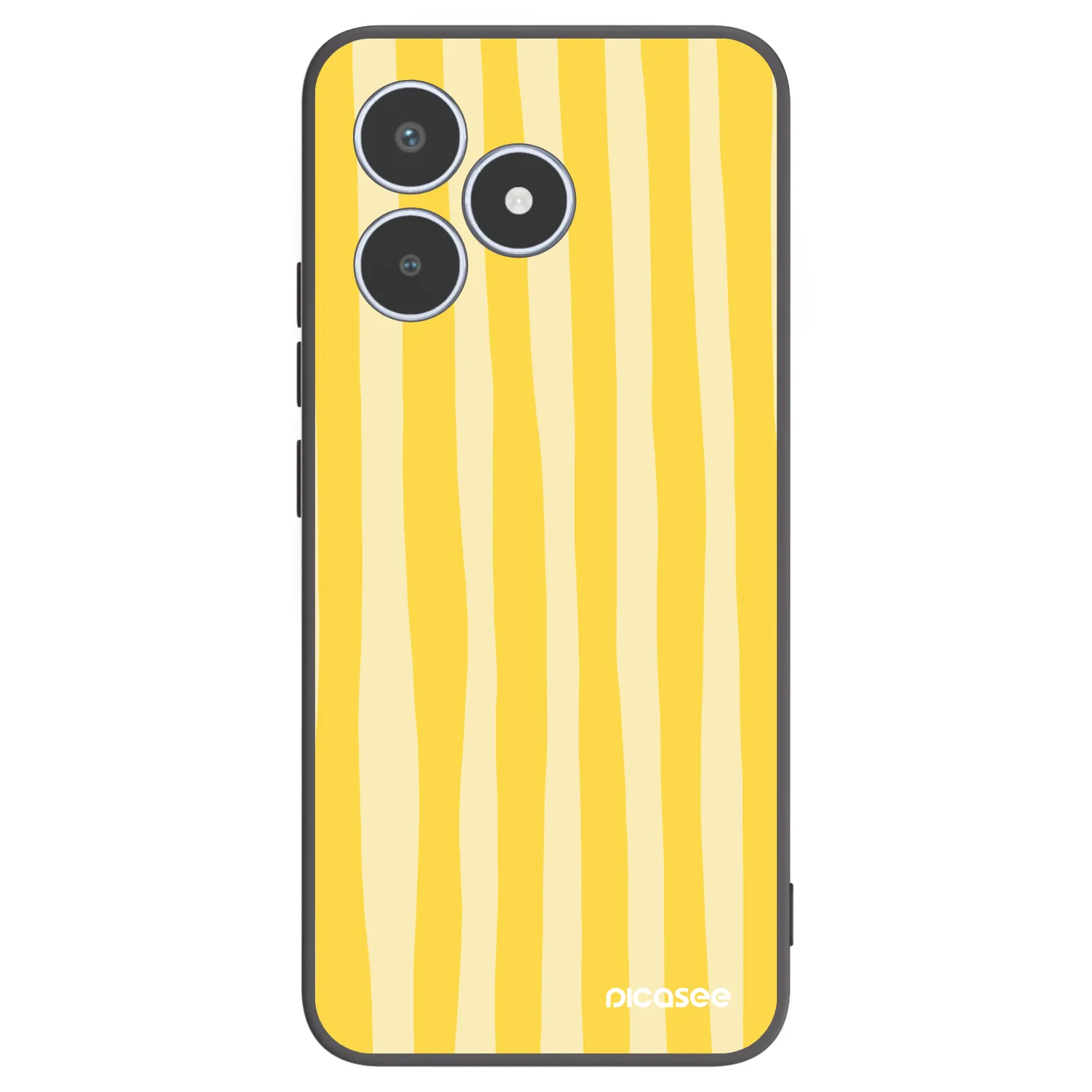 Picasee Realme C53 Hülle - Schwarzes Silikon - Lines lemon