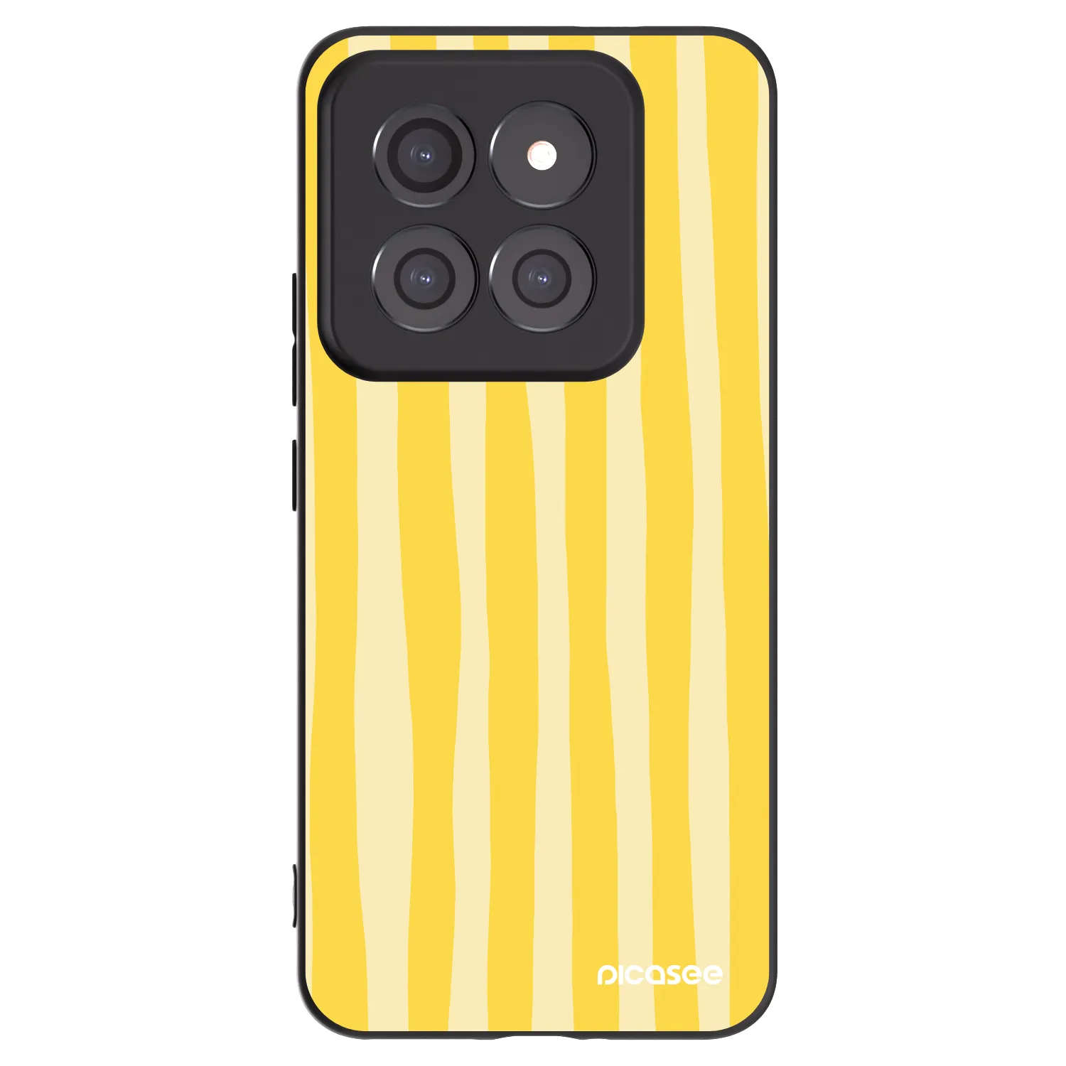 Picasee Xiaomi 14 Pro Hülle - Schwarzes Silikon - Lines lemon