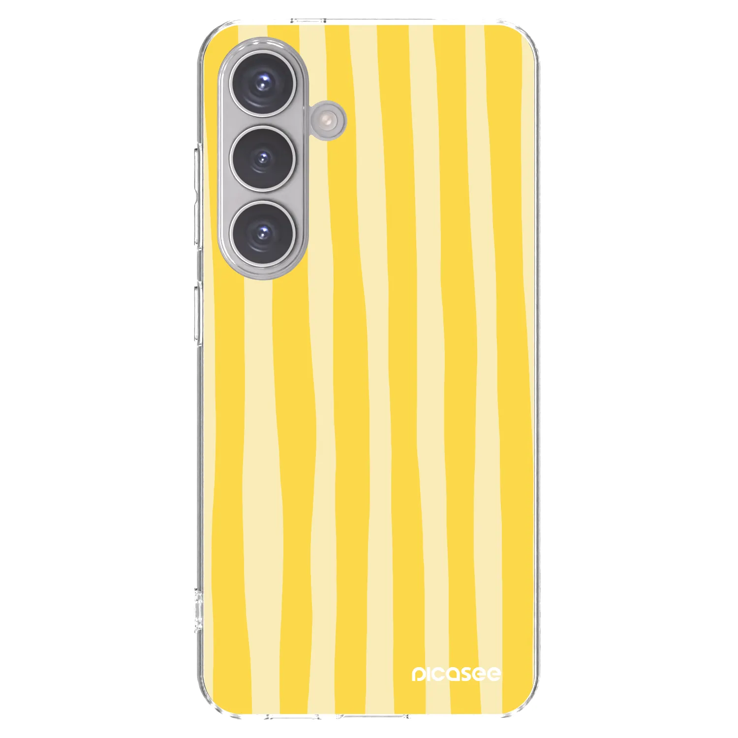 Picasee Samsung Galaxy S24 S921B 5G Hülle - Transparentes Silikon - Lines lemon