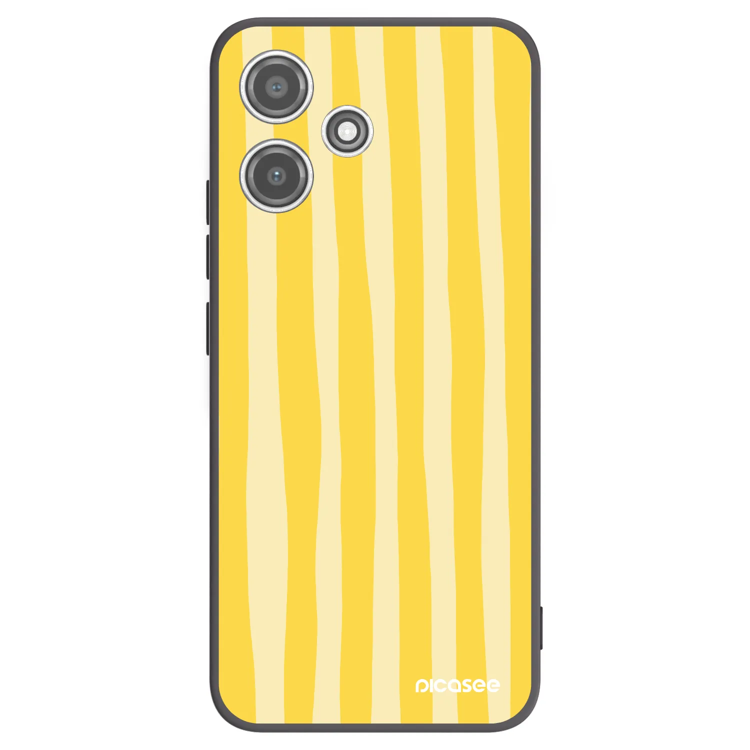 Picasee Xiaomi Redmi 12 5G Hülle - Schwarzes Silikon - Lines lemon