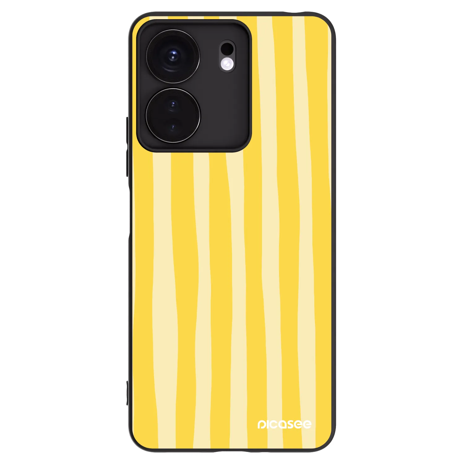 Picasee Xiaomi Redmi 13C 4G Hülle - Schwarzes Silikon - Lines lemon