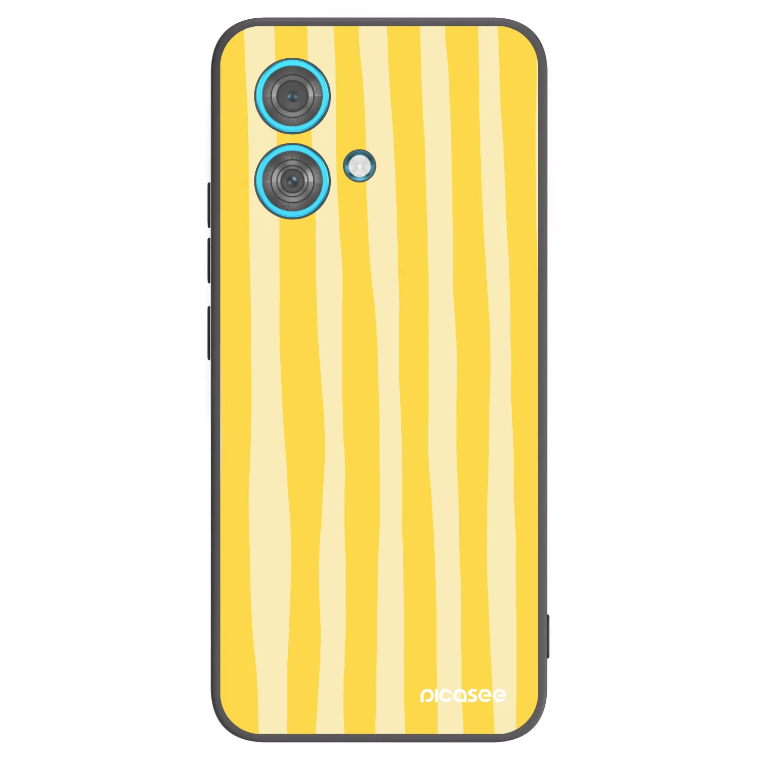 Picasee Motorola Edge 40 Neo Hülle - Schwarzes Silikon - Lines lemon