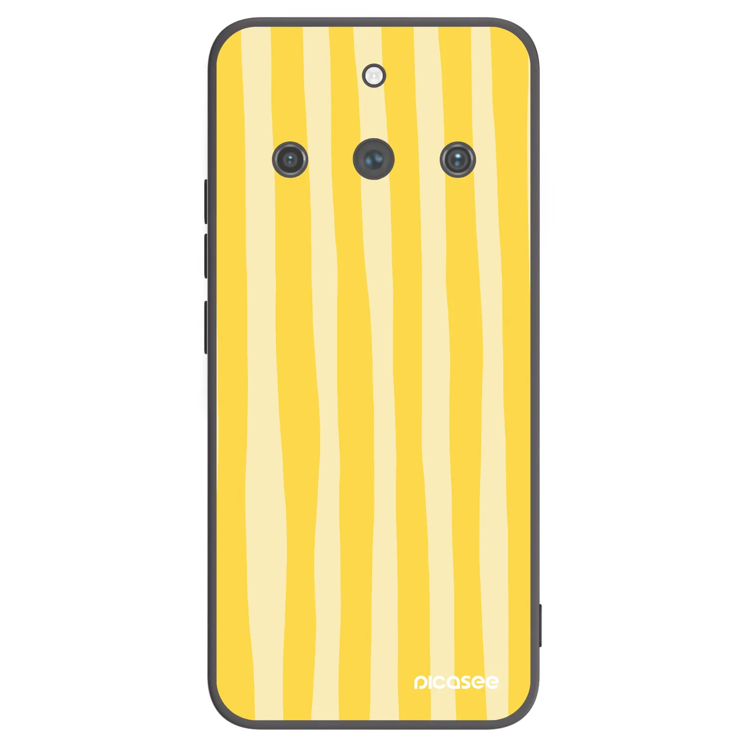 Picasee Realme 11 Pro+ Hülle - Schwarzes Silikon - Lines lemon