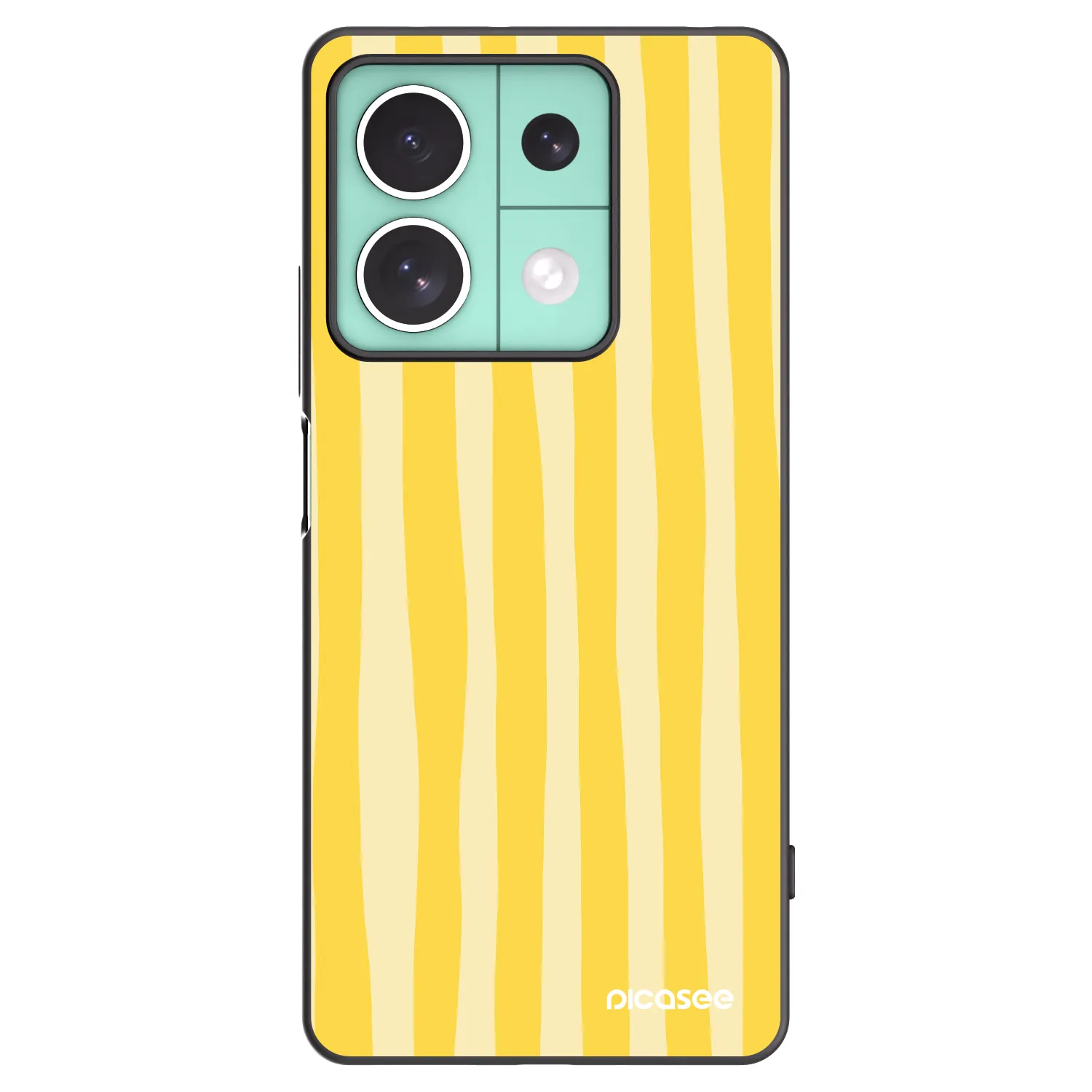 Picasee Xiaomi Redmi Note 13 5G Hülle - Schwarzes Silikon - Lines lemon